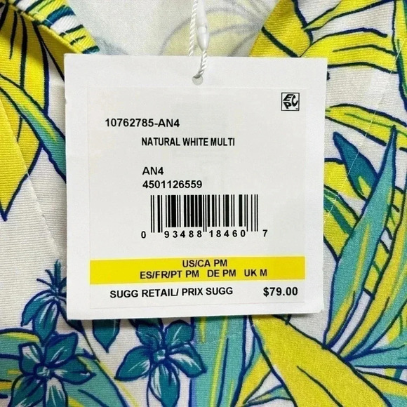 Cappagallo Tropical Floral Hibiscus Tunic Resort Wear Top Medium Petite NWT - Picture 5 of 6